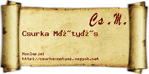 Csurka Mátyás névjegykártya