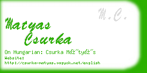 matyas csurka business card